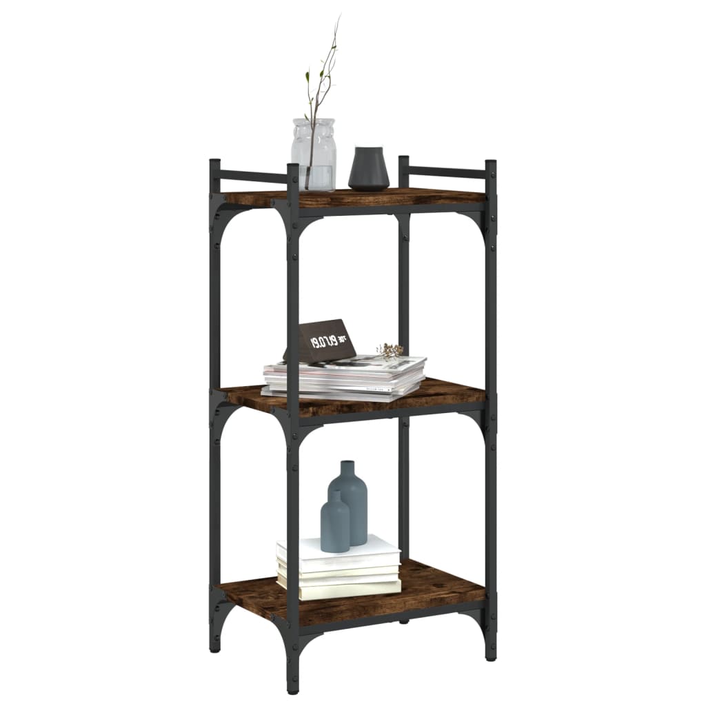 Regal za knjige s 3 razine boja hrasta 40 x 30 x 86 cm drveni