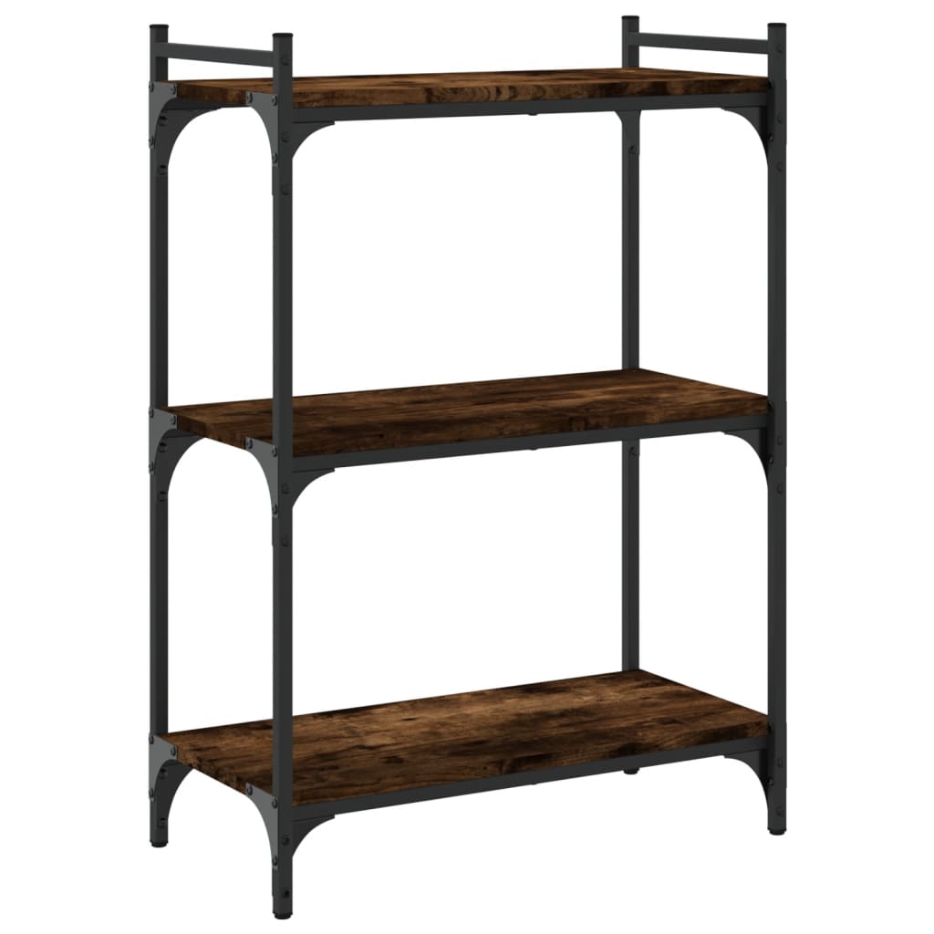 Regal za knjige s 3 razine boja hrasta 60x30x86 cm drveni