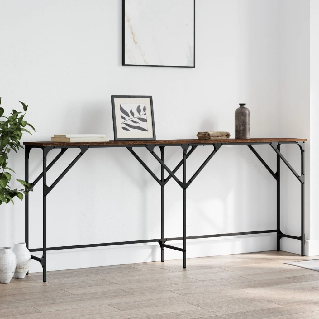 Konzolni stol boja smeđeg hrasta 180x29x75 cm konstruirano drvo