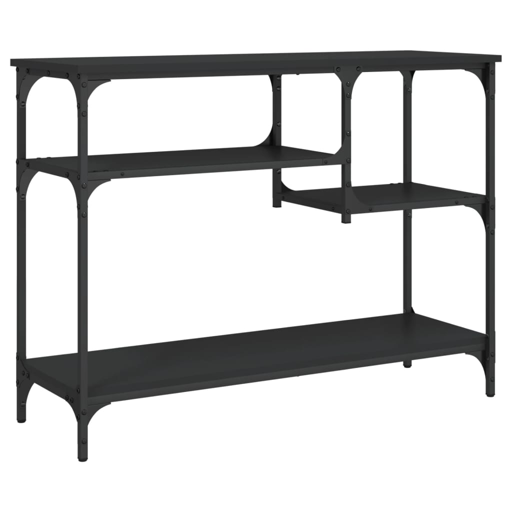 Konzolni stol s policama crni 100 x 35 x 75 cm