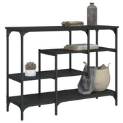 Konzolni stol s policama crni 100 x 35 x 75 cm