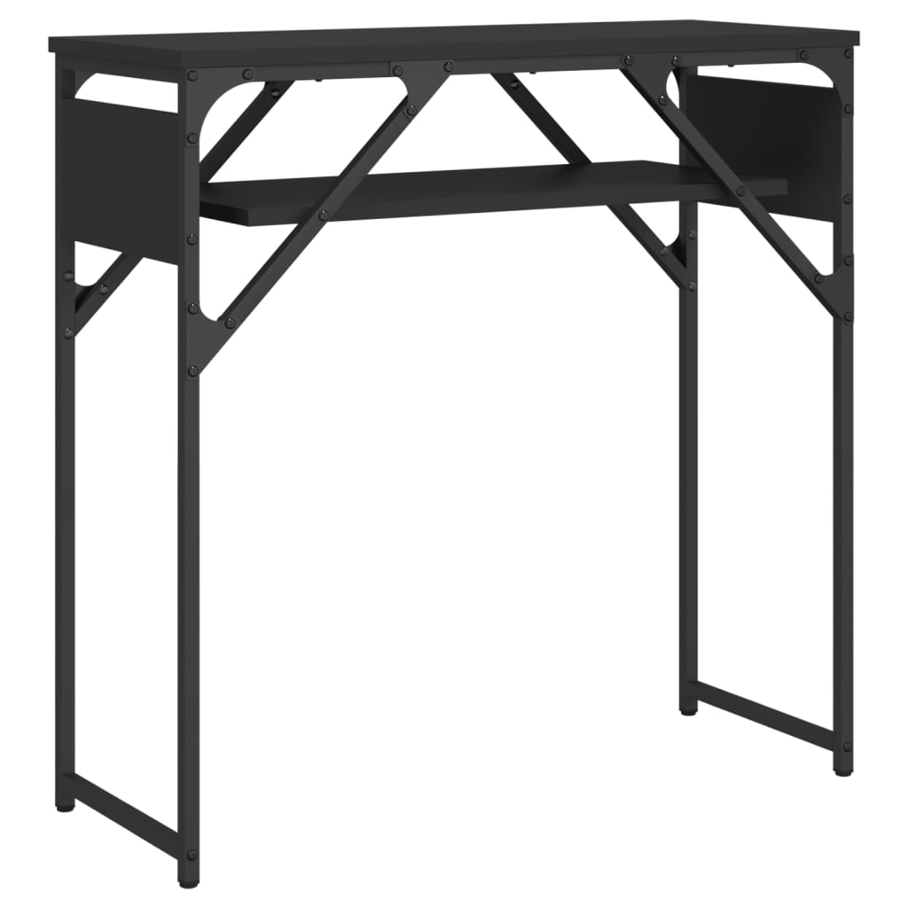 Konzolni stol s policama crni 75x30x75 cm od konstruiranog drva