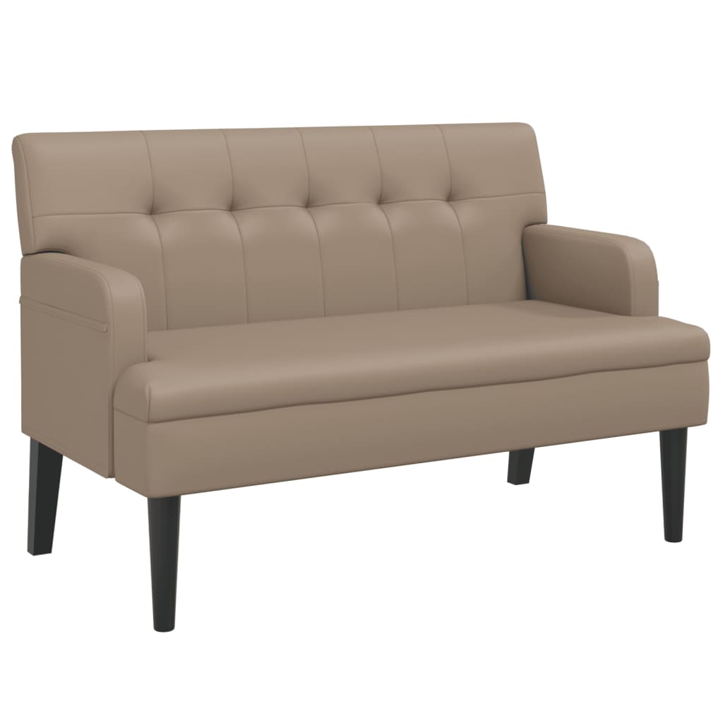 Klupa s naslonom boja cappuccina 112x65,5x75 cm od umjetne kože
