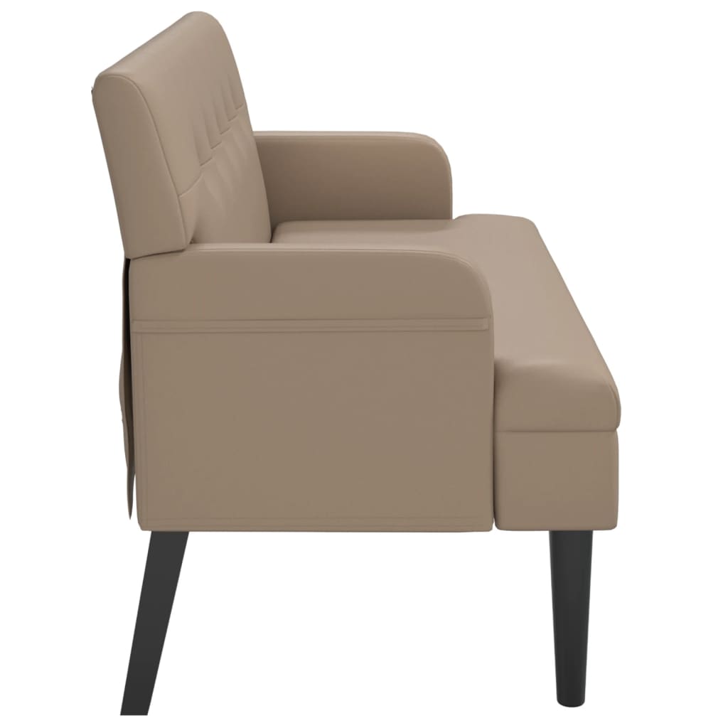 Klupa s naslonom boja cappuccina 112x65,5x75 cm od umjetne kože