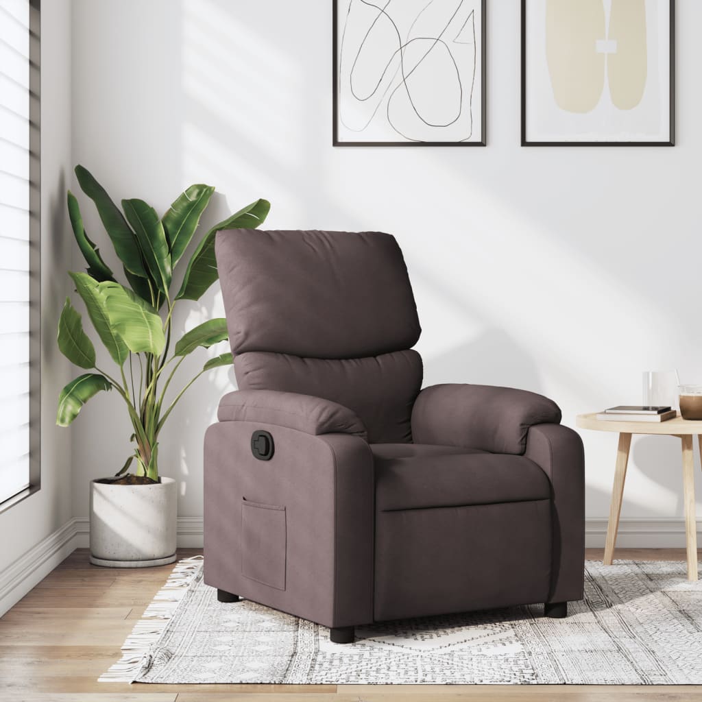 Naslonjač od tkanine tamnosmeđi