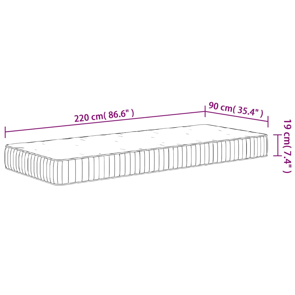 Madrac s džepičastim oprugama srednji 90x220 cm