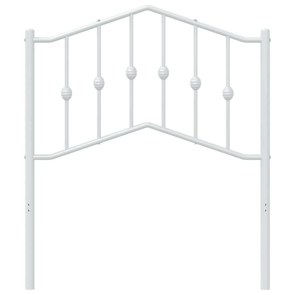 Metalno uzglavlje za krevet, bijelo, 80 cm