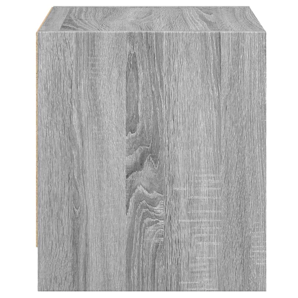 Noćni ormarić sa staklenim vratima boja hrasta 35 x 37 x 42 cm Siva
