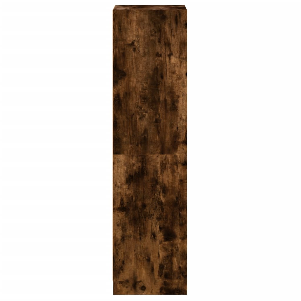 Visoka komoda sa staklenim vratima boja hrasta 35 x 37 x 142 cm Smeđa