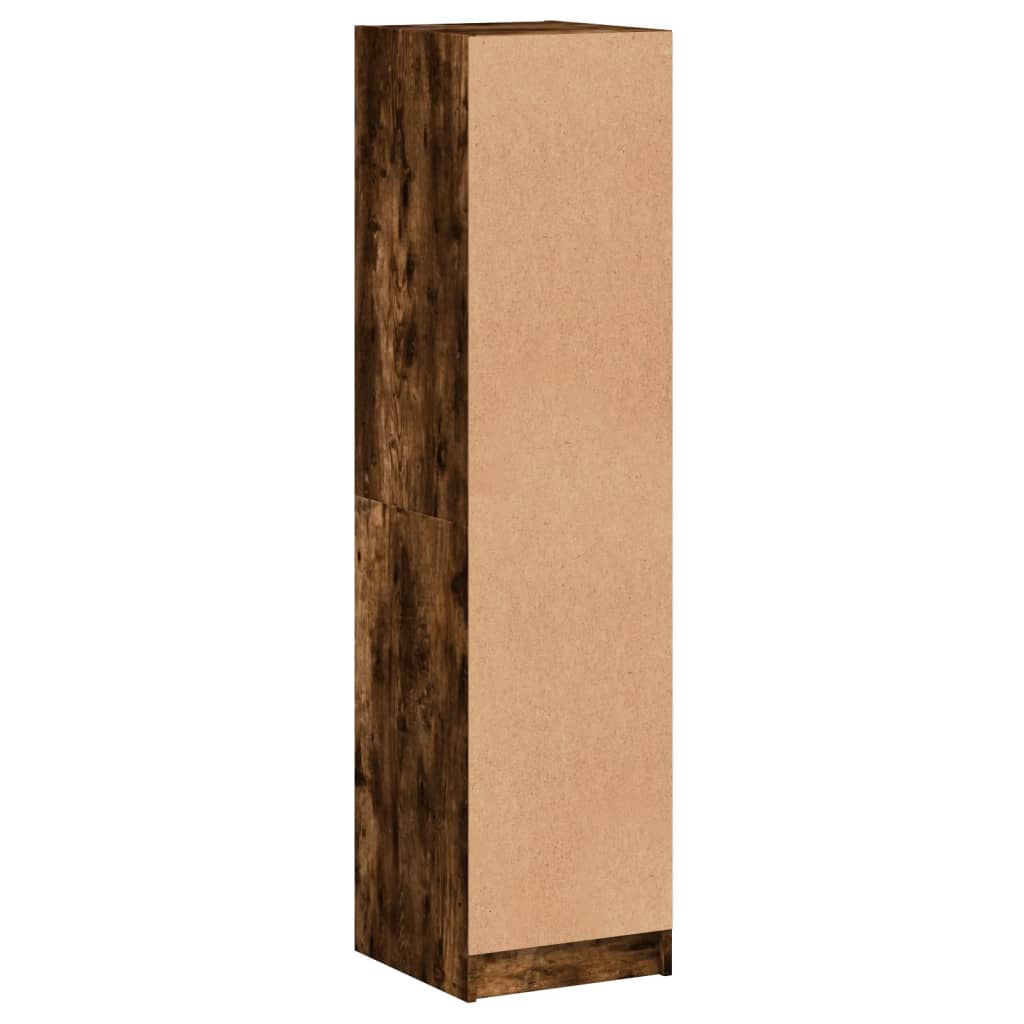 Visoka komoda sa staklenim vratima boja hrasta 35 x 37 x 142 cm Smeđa