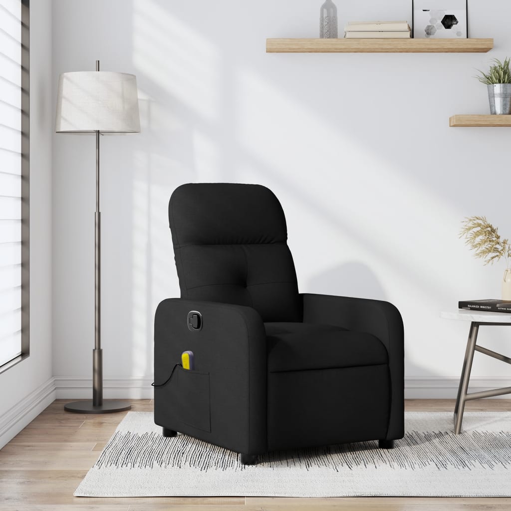 Masažna fotelja, crna tkanina
