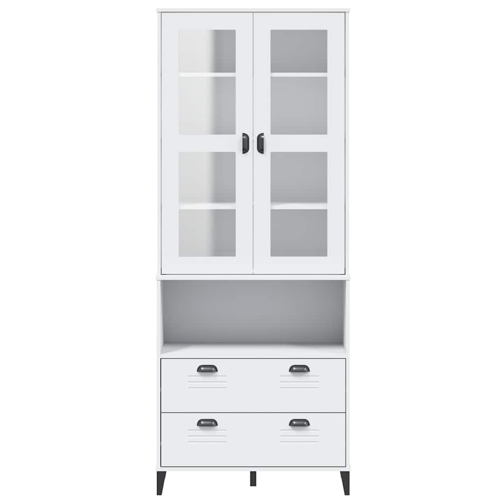 Visoka komoda VIKEN bijela 80 x 40 x 200 cm od masivne borovine