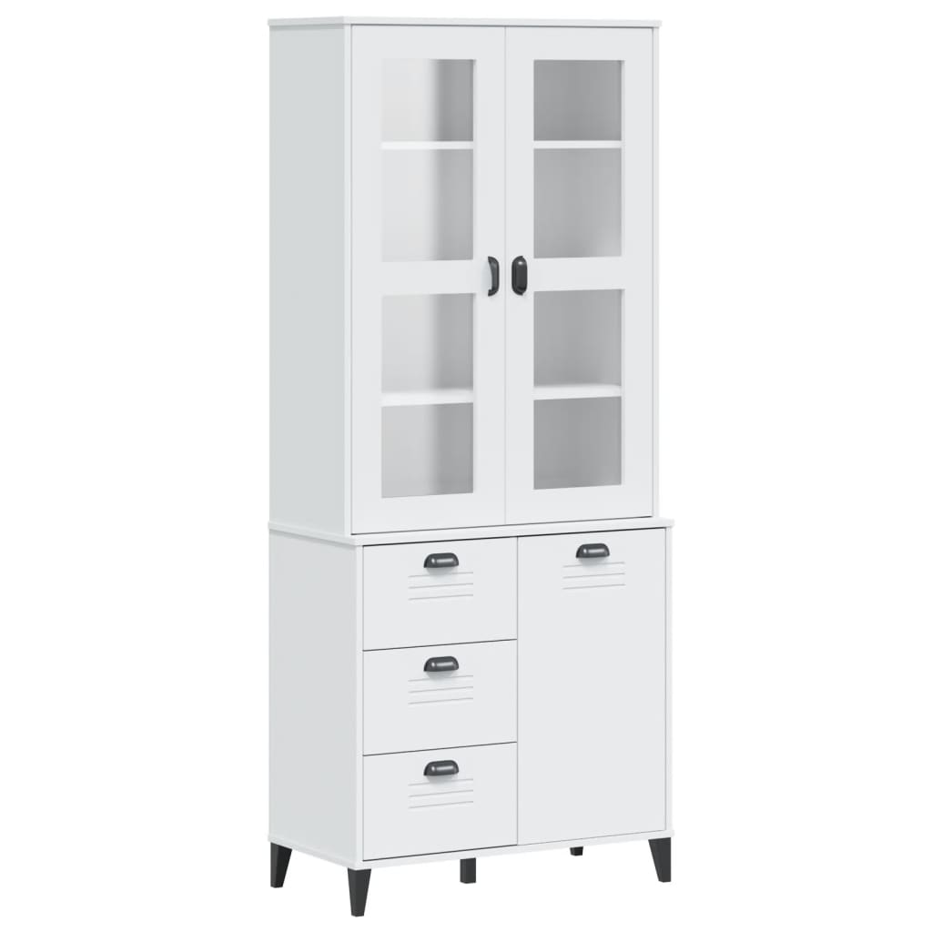 Visoka komoda VIKEN bijela 80 x 40 x 190 cm od masivne borovine