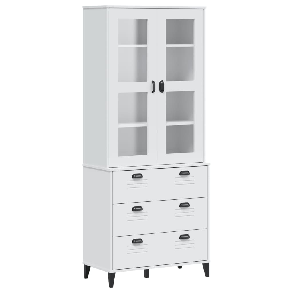 Visoka komoda VIKEN bijela 80 x 40 x 190 cm od masivne borovine