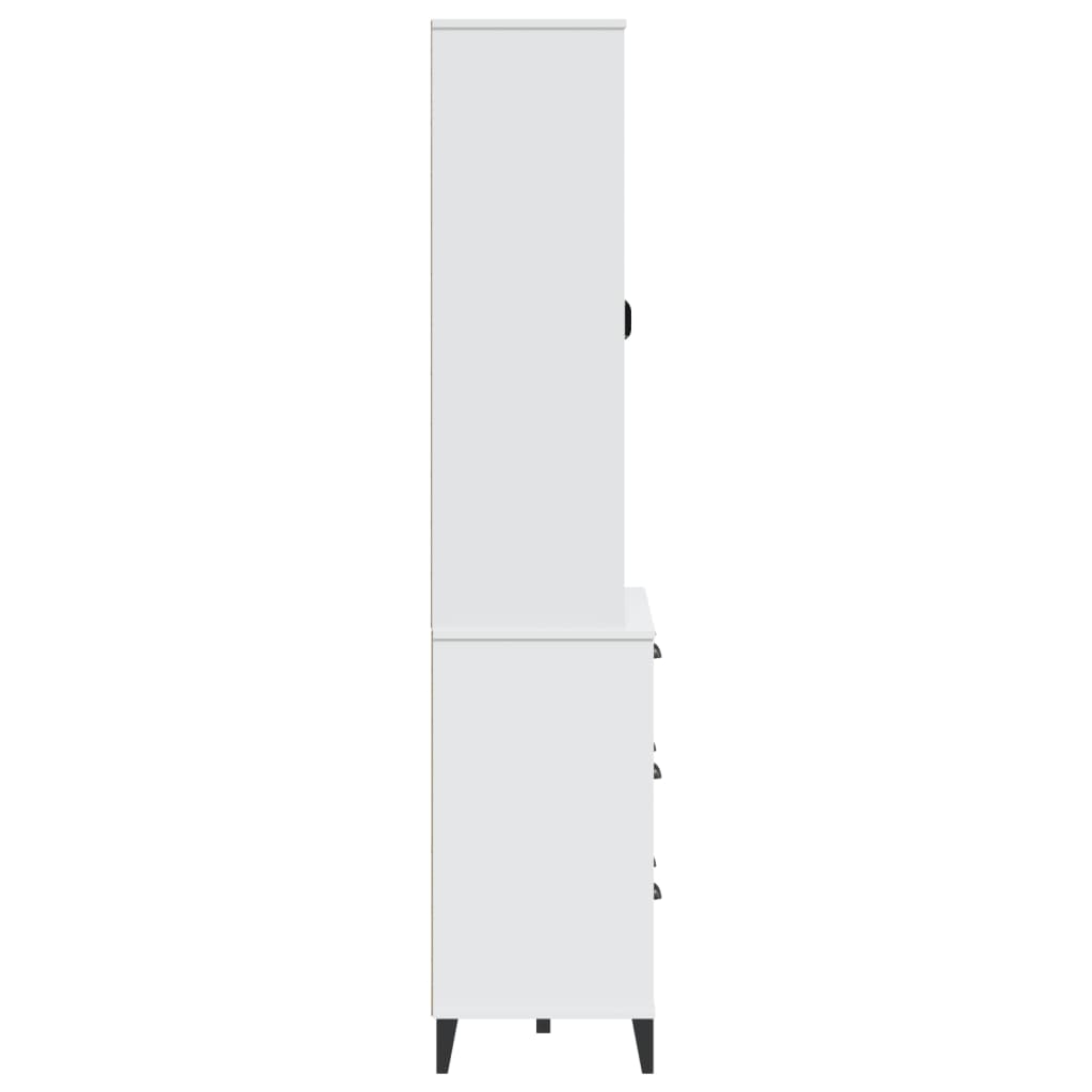 Visoka komoda VIKEN bijela 80 x 40 x 190 cm od masivne borovine