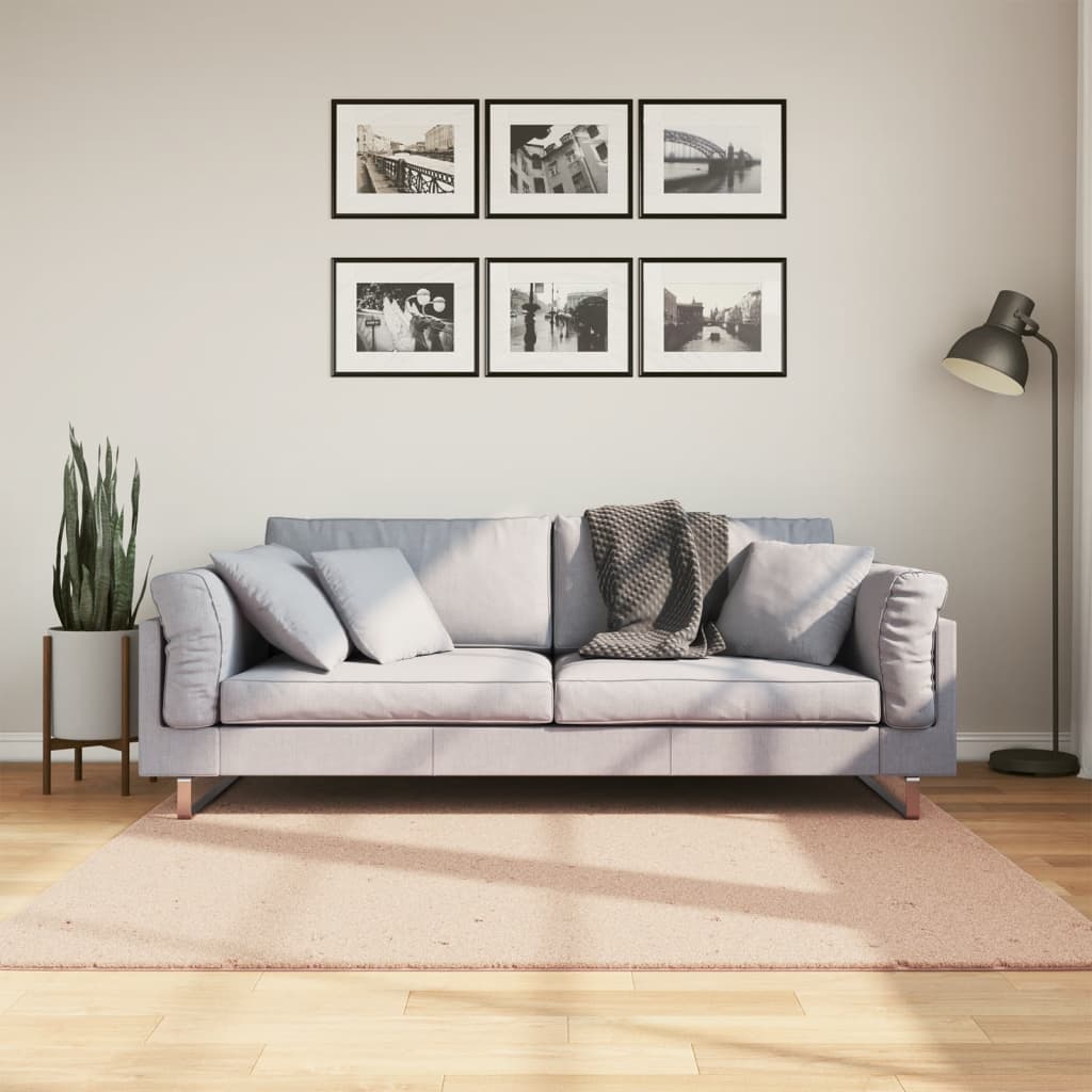 Tepih HUARTE kratkih vlakana meki i perivi ružičasti 160x160 cm
