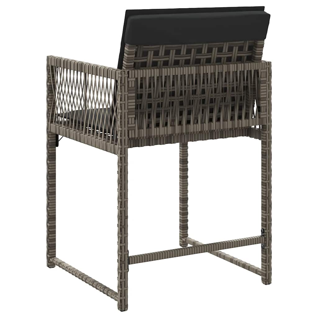 Vrtne stolice s jastucima 4 kom od poliratana sive Siva
