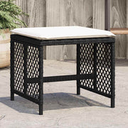 Vrtni taburei s jastucima 4 kom crni 41x41x36 cm od poliratana Crna