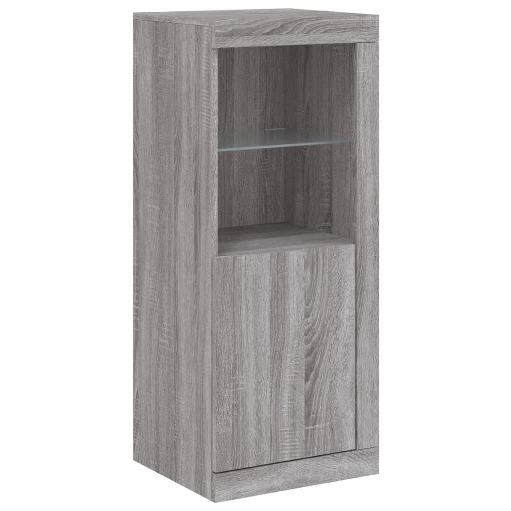 Komoda s LED svjetlima boja sivog hrasta 41x37x100 cm Siva
