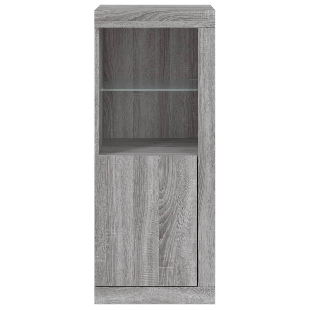Komoda s LED svjetlima boja sivog hrasta 41x37x100 cm Siva
