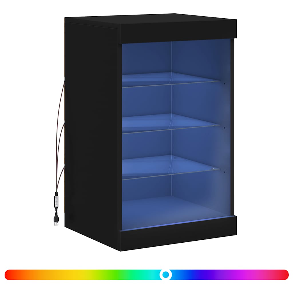 Komoda s LED svjetlima crna 41x37x67 cm