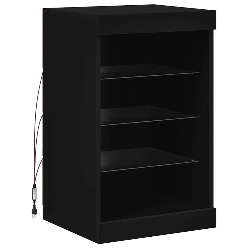 Komoda s LED svjetlima crna 41x37x67 cm