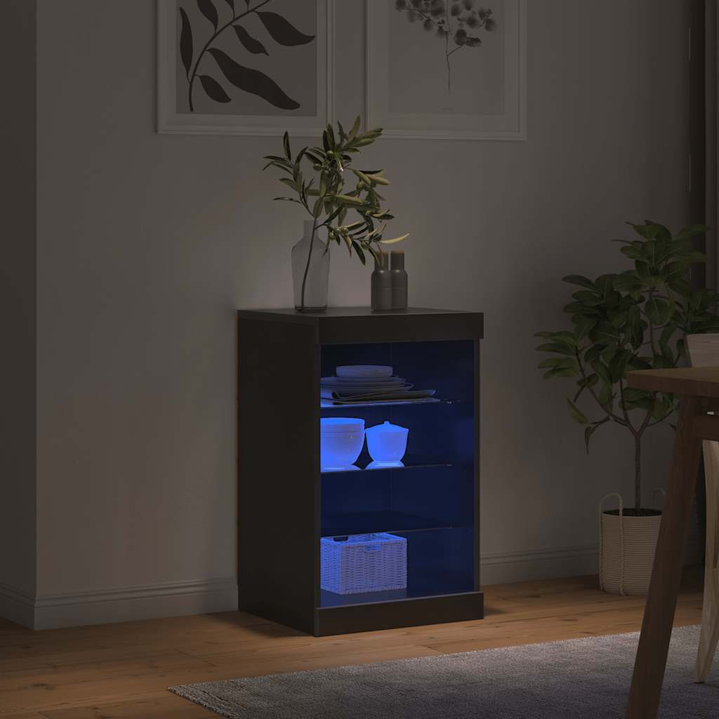 Komoda s LED svjetlima crna 41x37x67 cm