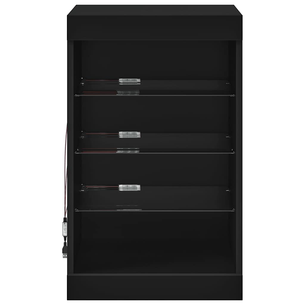 Komoda s LED svjetlima crna 41x37x67 cm