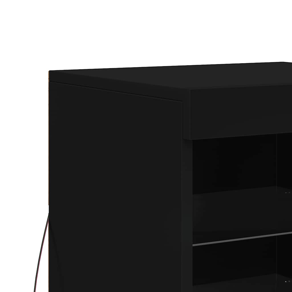 Komoda s LED svjetlima crna 41x37x67 cm