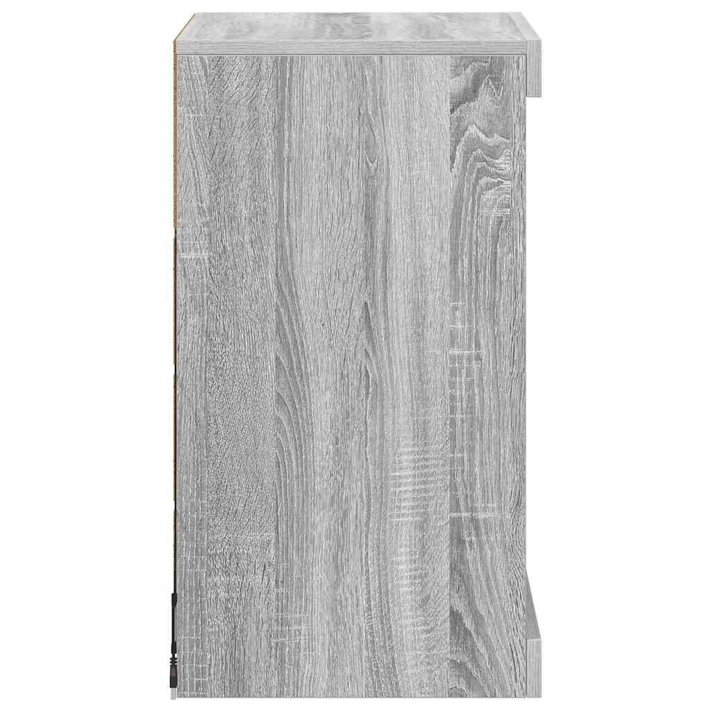 Komoda s LED svjetlima boja sivog hrasta 41 x 37 x 67 cm Siva