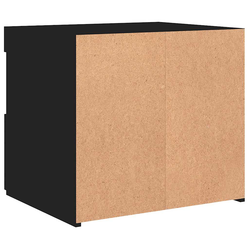 Noćni ormarić s LED svjetlima crni 50x40x45 cm