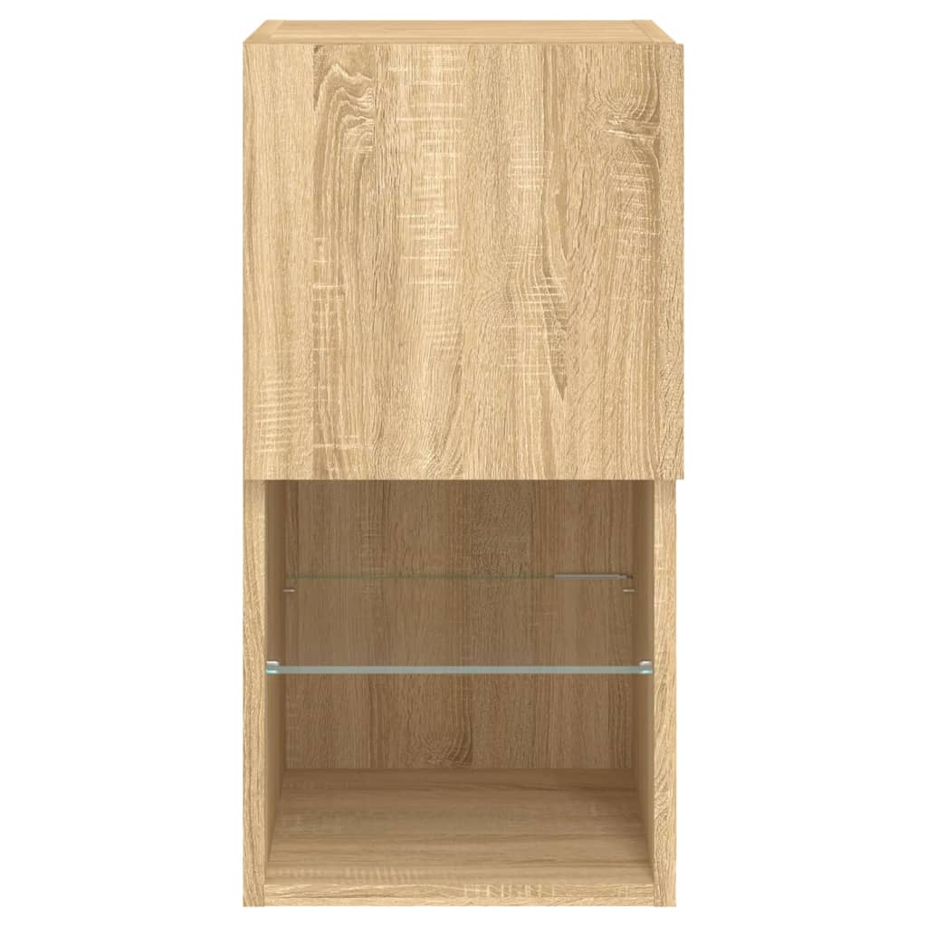 TV ormarići s LED svjetlima 2 kom boja hrasta 30,5x30x60 cm