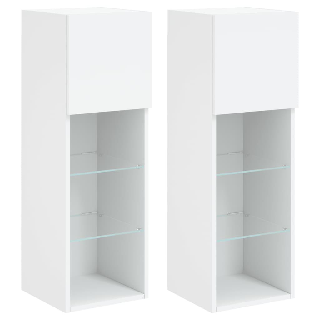 TV ormarići s LED svjetlima 2 kom bijeli 30,5 x 30 x 90 cm