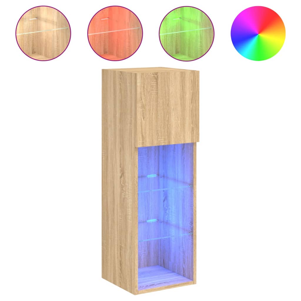 TV ormarić s LED svjetlima boja hrasta sonome 30,5x30x90 cm