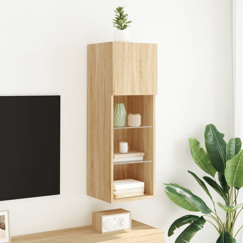 TV ormarić s LED svjetlima boja hrasta sonome 30,5x30x90 cm
