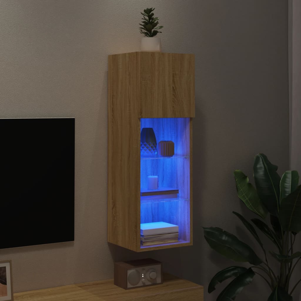 TV ormarić s LED svjetlima boja hrasta sonome 30,5x30x90 cm