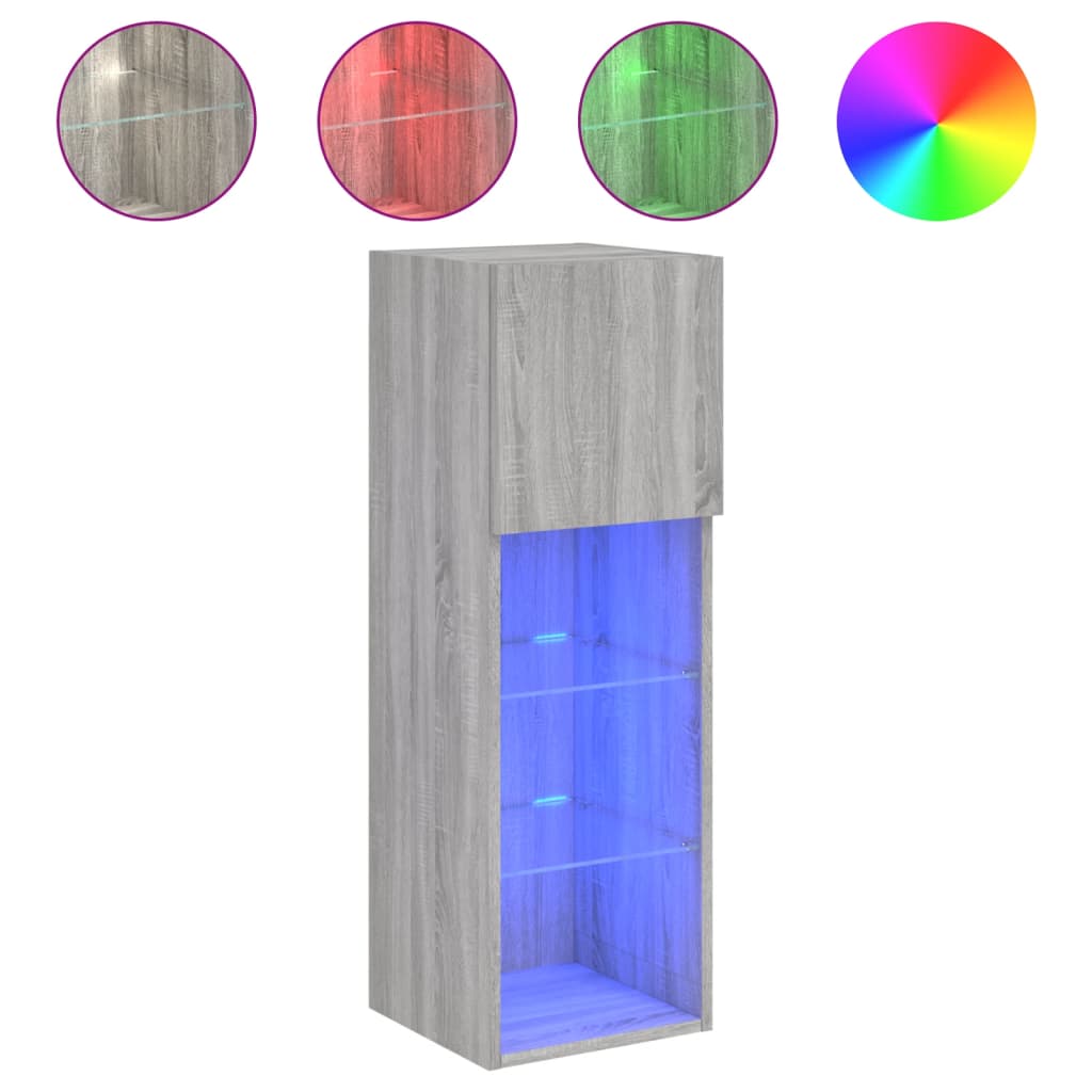 TV ormarić s LED svjetlima boja hrasta sonome 30,5x30x90 cm