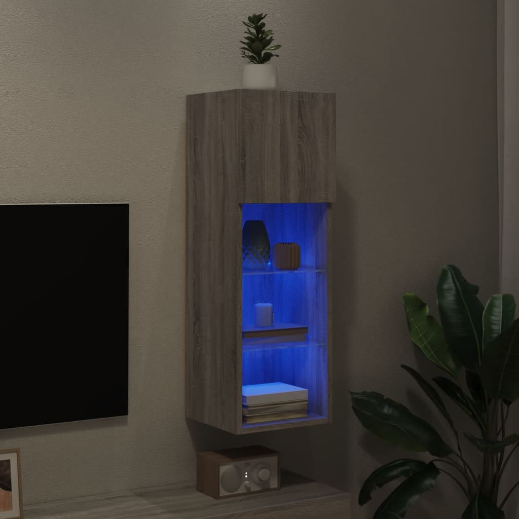 TV ormarić s LED svjetlima boja hrasta sonome 30,5x30x90 cm