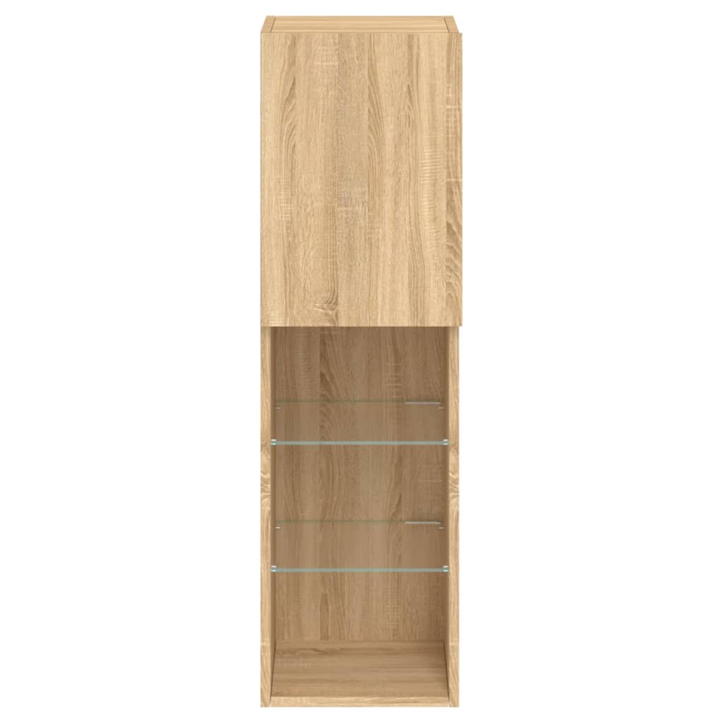 TV ormarići s LED svjetlima 2 kom boja hrasta 30,5x30x102 cm