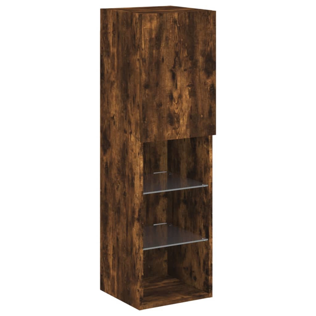 TV ormarići s LED svjetlima 2 kom boja hrasta 30,5x30x102 cm
