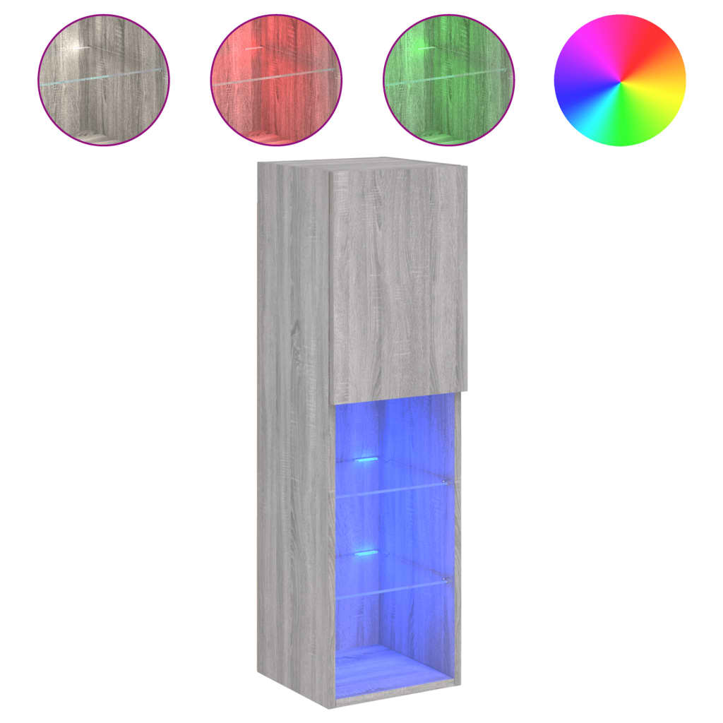 TV ormarići s LED svjetlima 2 kom boja hrasta 30,5x30x102 cm