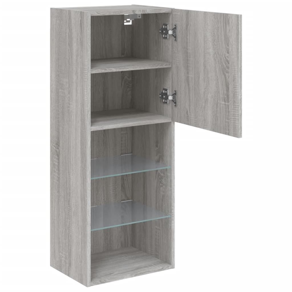 TV ormarić s LED svjetlima boja hrasta 40,5x30x102 cm