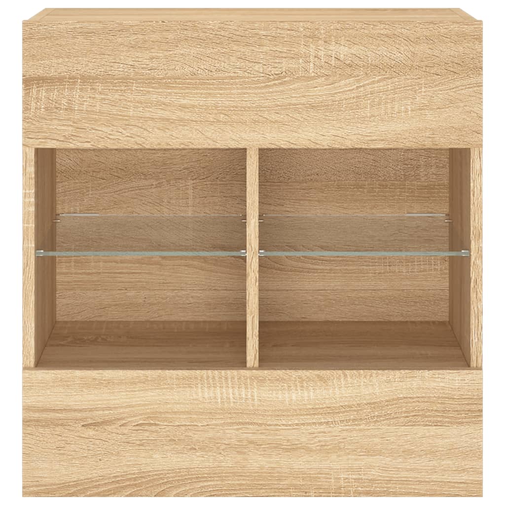 Zidni TV ormarić s LED svjetlima boja hrasta 58,5x30x60,5 cm Smeđa