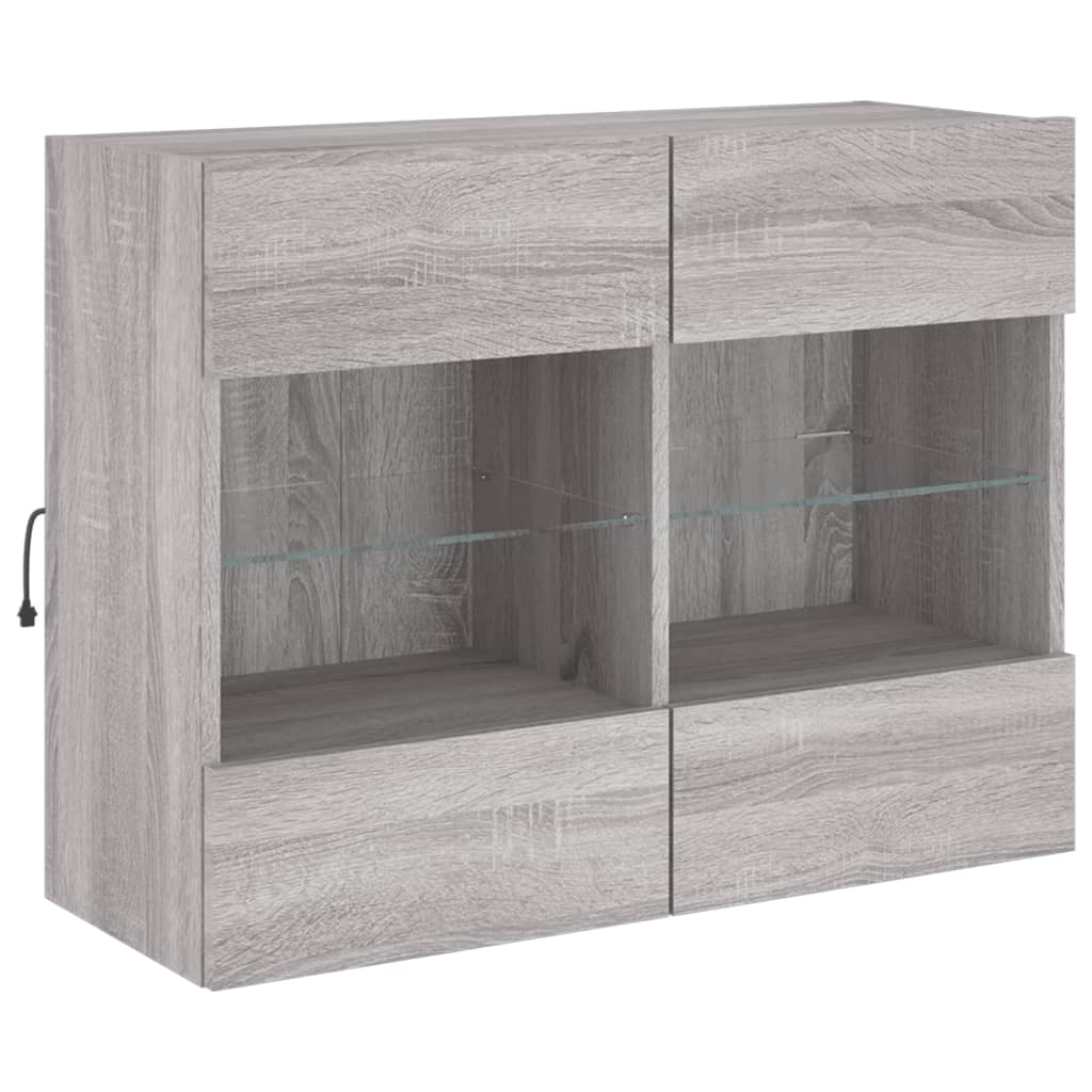 Zidni TV ormarić s LED svjetlima boja hrasta 78,5x30x60,5 cm Smeđa