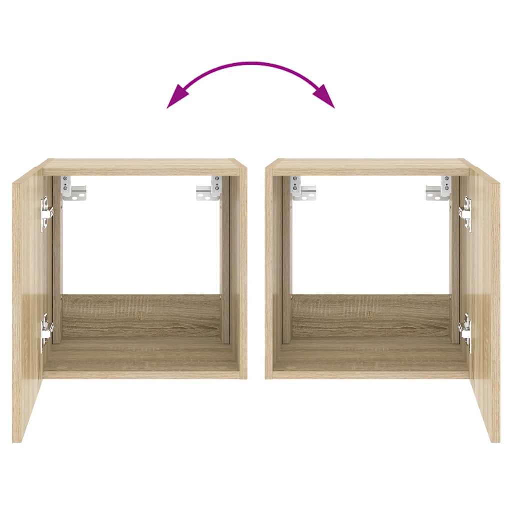 Zidni TV ormarić s LED svjetlima boja hrasta 40,5 x 35 x 40 cm