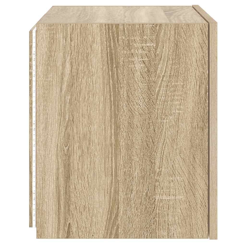 Zidni TV ormarić s LED svjetlima boja hrasta 40,5 x 35 x 40 cm