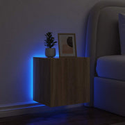 Zidni TV ormarić s LED svjetlima boja hrasta 40,5 x 35 x 40 cm