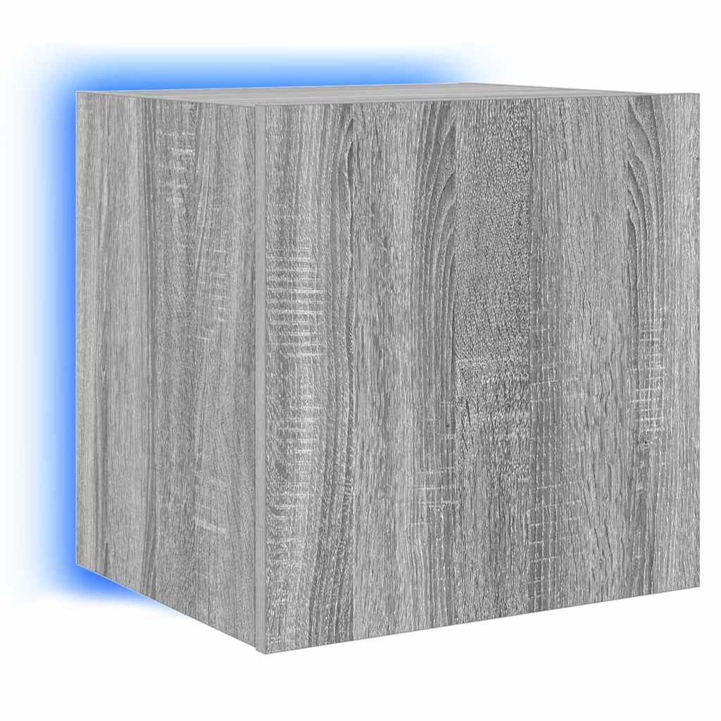Zidni TV ormarić s LED svjetlima boja hrasta 40,5 x 35 x 40 cm