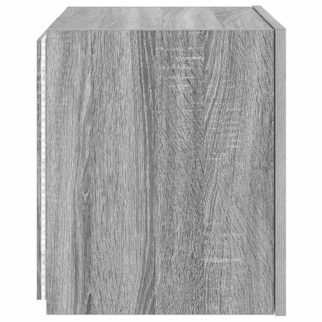 Zidni TV ormarić s LED svjetlima boja hrasta 40,5 x 35 x 40 cm