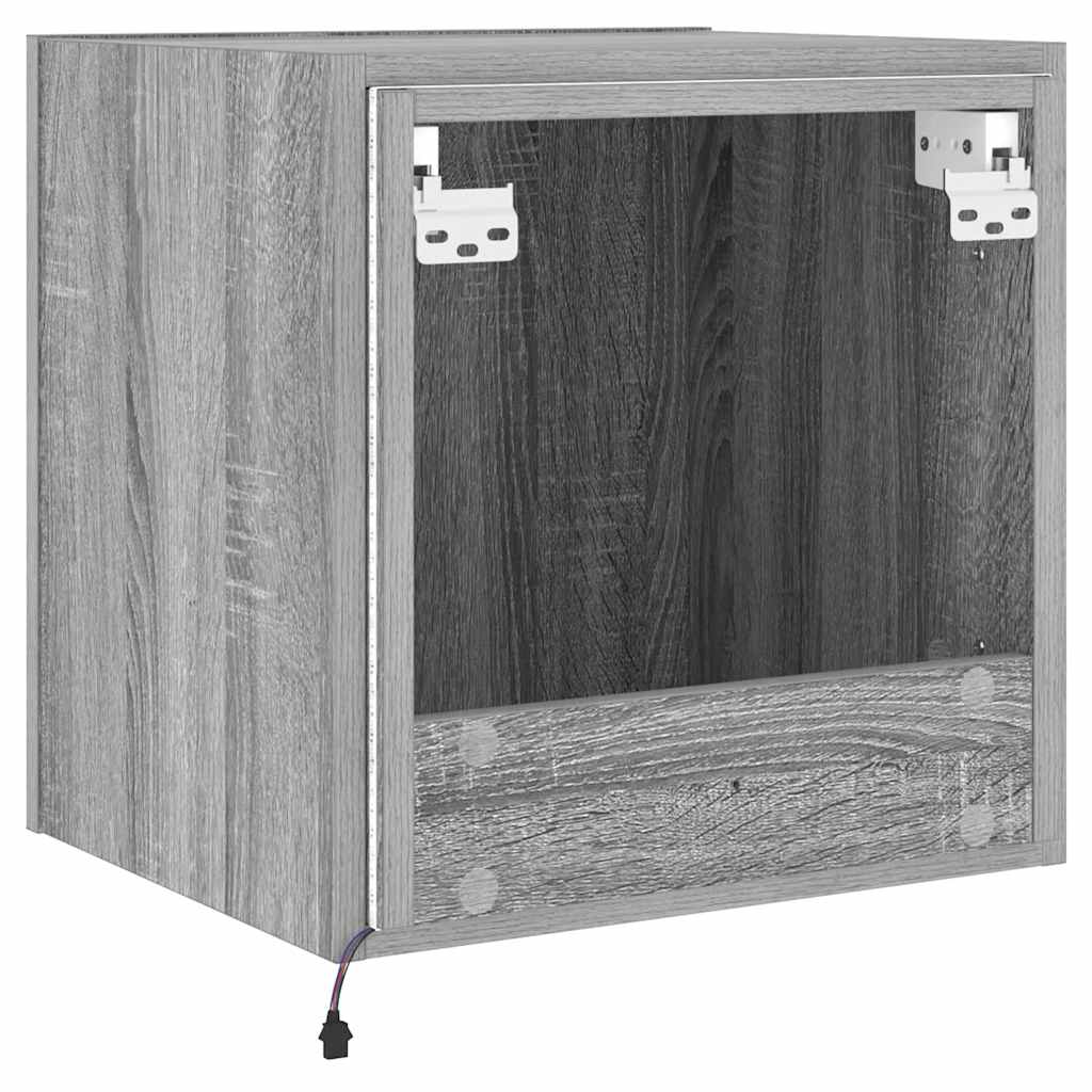 Zidni TV ormarić s LED svjetlima boja hrasta 40,5 x 35 x 40 cm